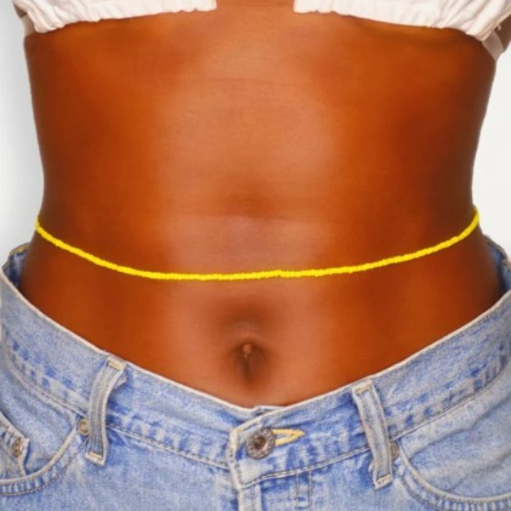 Yellow waist beads 34"